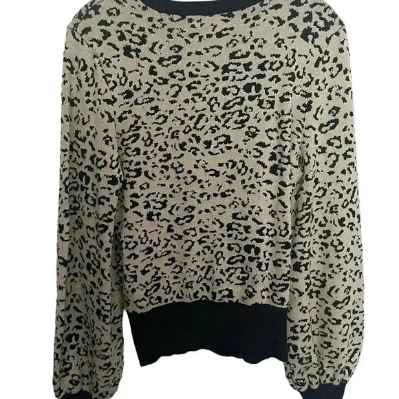 RACHEL ROY •cheetah print sweater LARGE Animal Print Viscose/ corpcore chic - Picture 4 of 7
